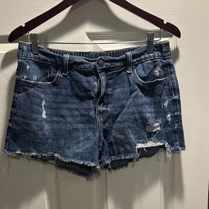 American Eagle Outfitters Blue Distressed Jean Shorts